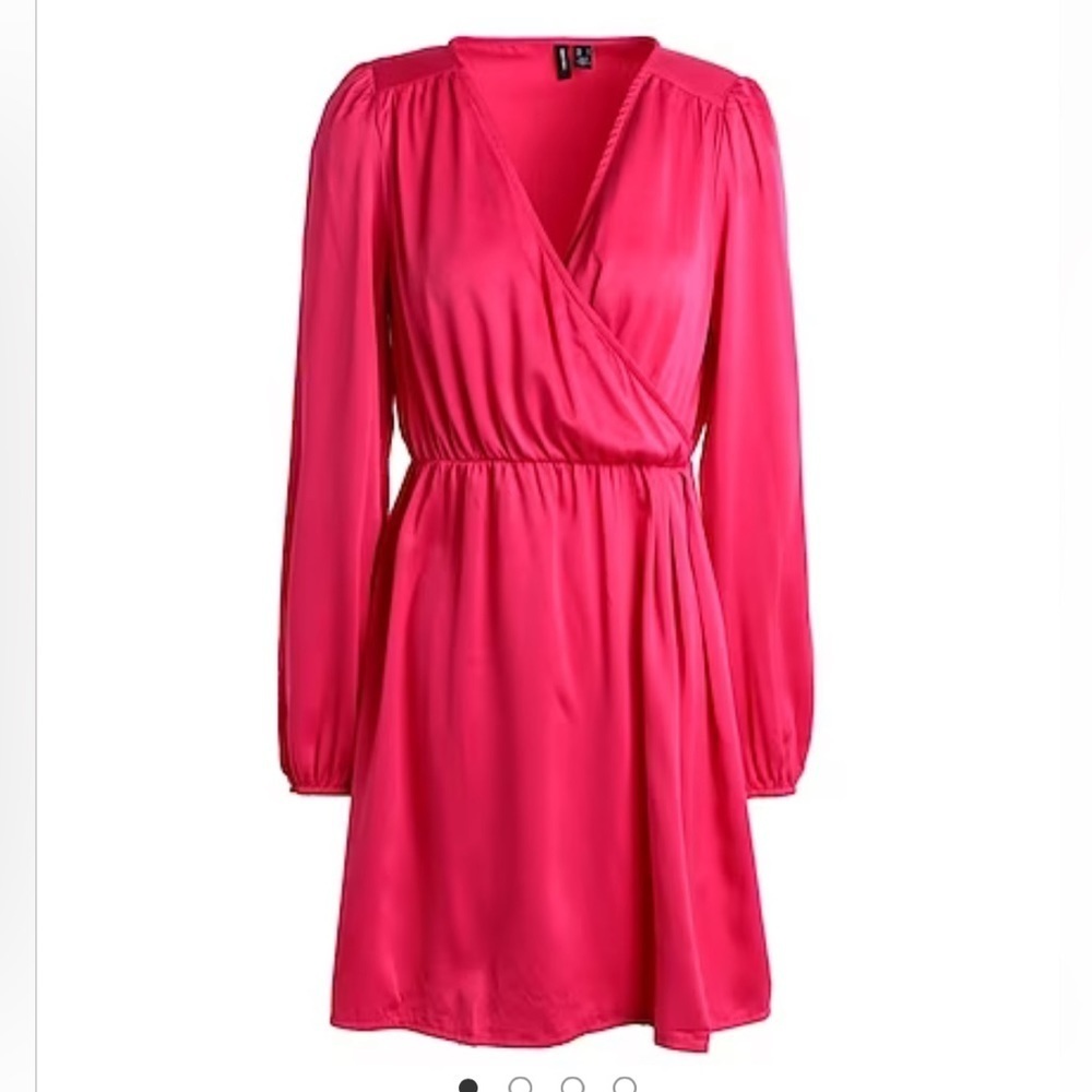 Vero Moda Short Satin Dress Fuchsia Size 14